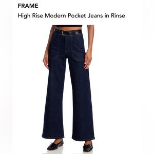 FRAME Denim High Rise Modern Pocket Jean in Rinse, Size 30.